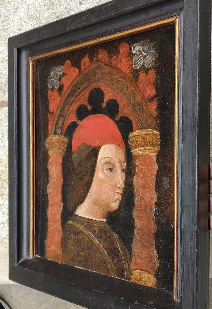 Bonifazio Bembo (suiveur De) Portrait d'Homme Sous Des Arcades Lombardie 1470-80-photo-3