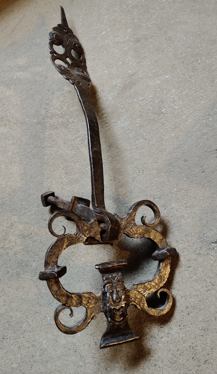 Large Wrought Iron Door Knocker Austria XVII Century-photo-2