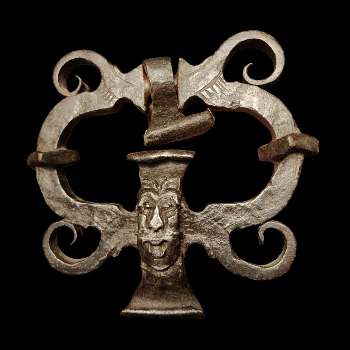 Large Wrought Iron Door Knocker Austria XVII Century-photo-5