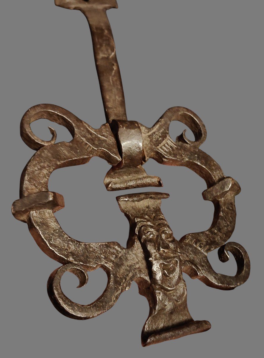 Large Wrought Iron Door Knocker Austria XVII Century-photo-6