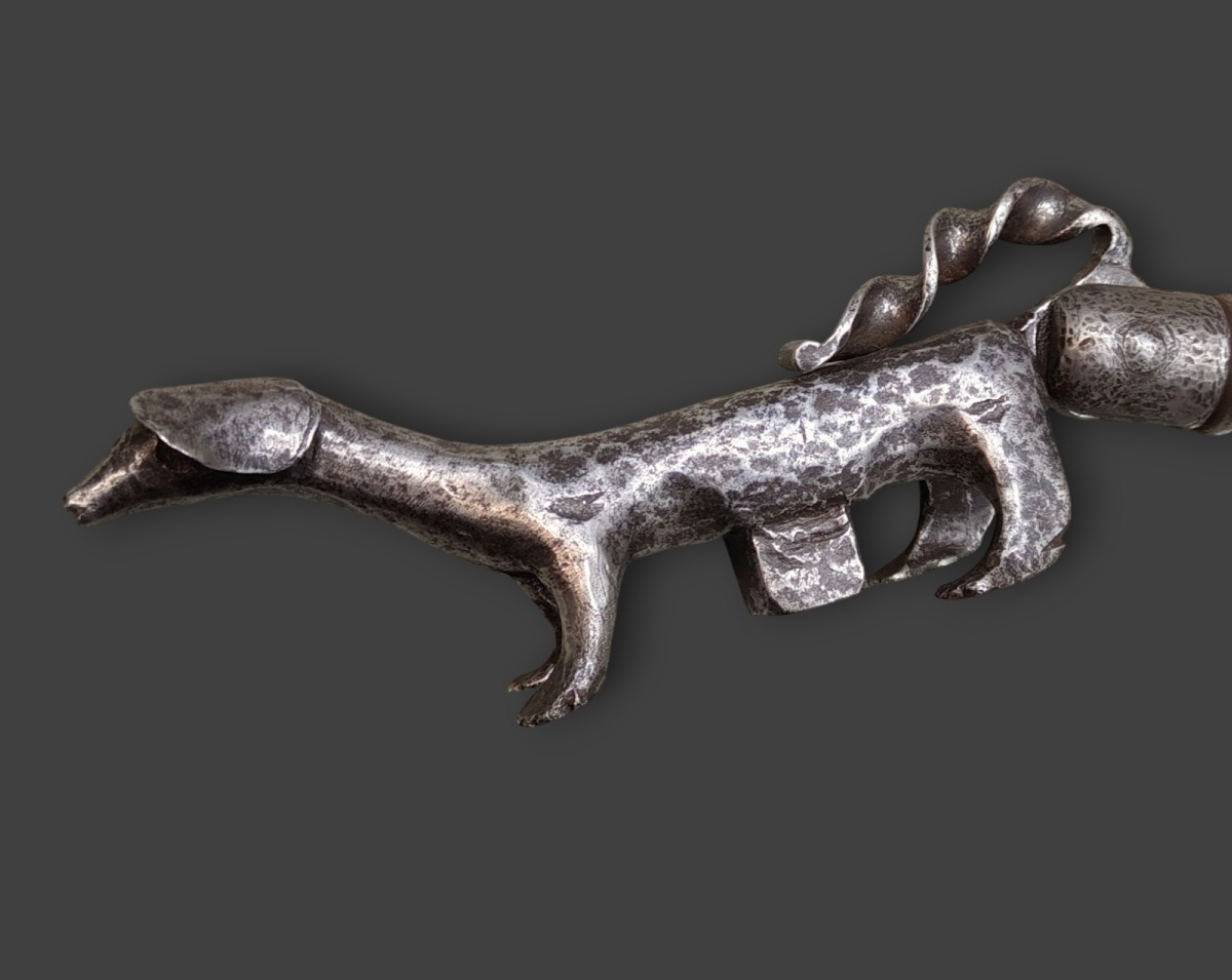 Zoomorphic Wrought Iron Door Knocker France XVII Century-photo-2