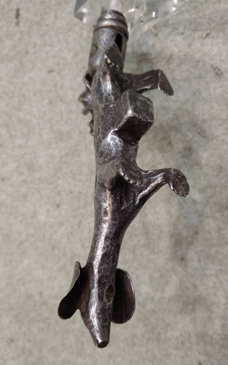 Zoomorphic Wrought Iron Door Knocker France XVII Century-photo-8