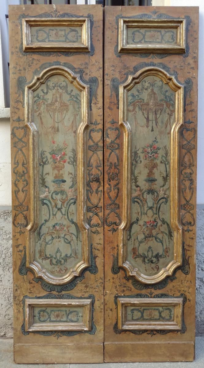  Neapolitan Doors Painted On  Both Sides Eighteenth Century-photo-2