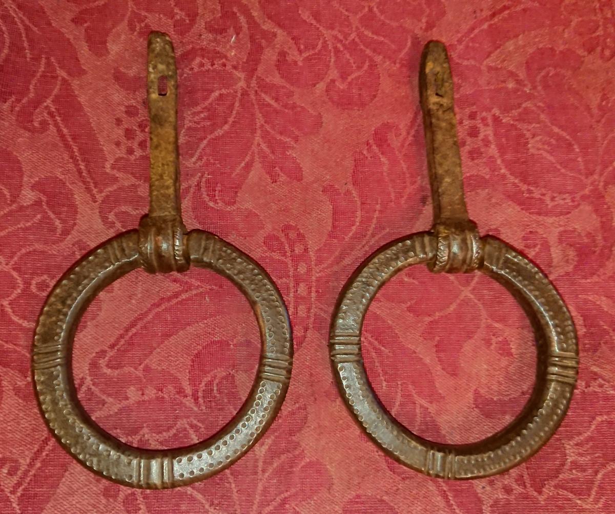 Pair Of Knockers In Wrought Iron Sixteenth Century