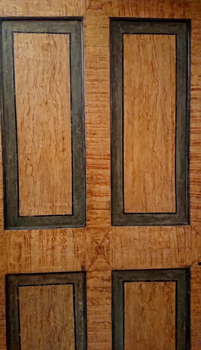 Sweet Wood Door Painted Eighteenth Century-photo-3