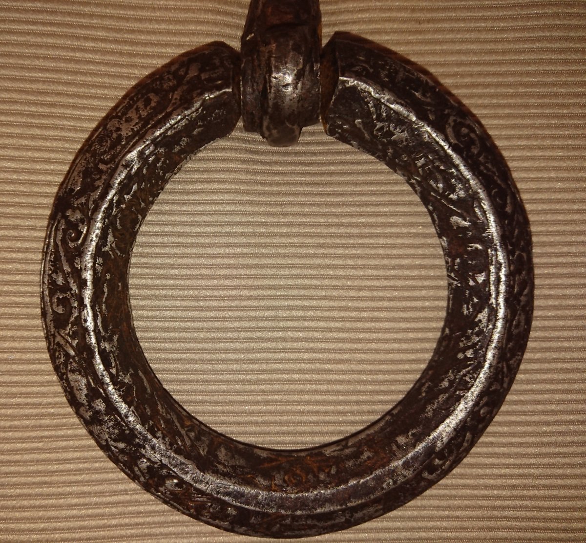 Important Knocker In Wrought Iron And Ciselé XVth Century