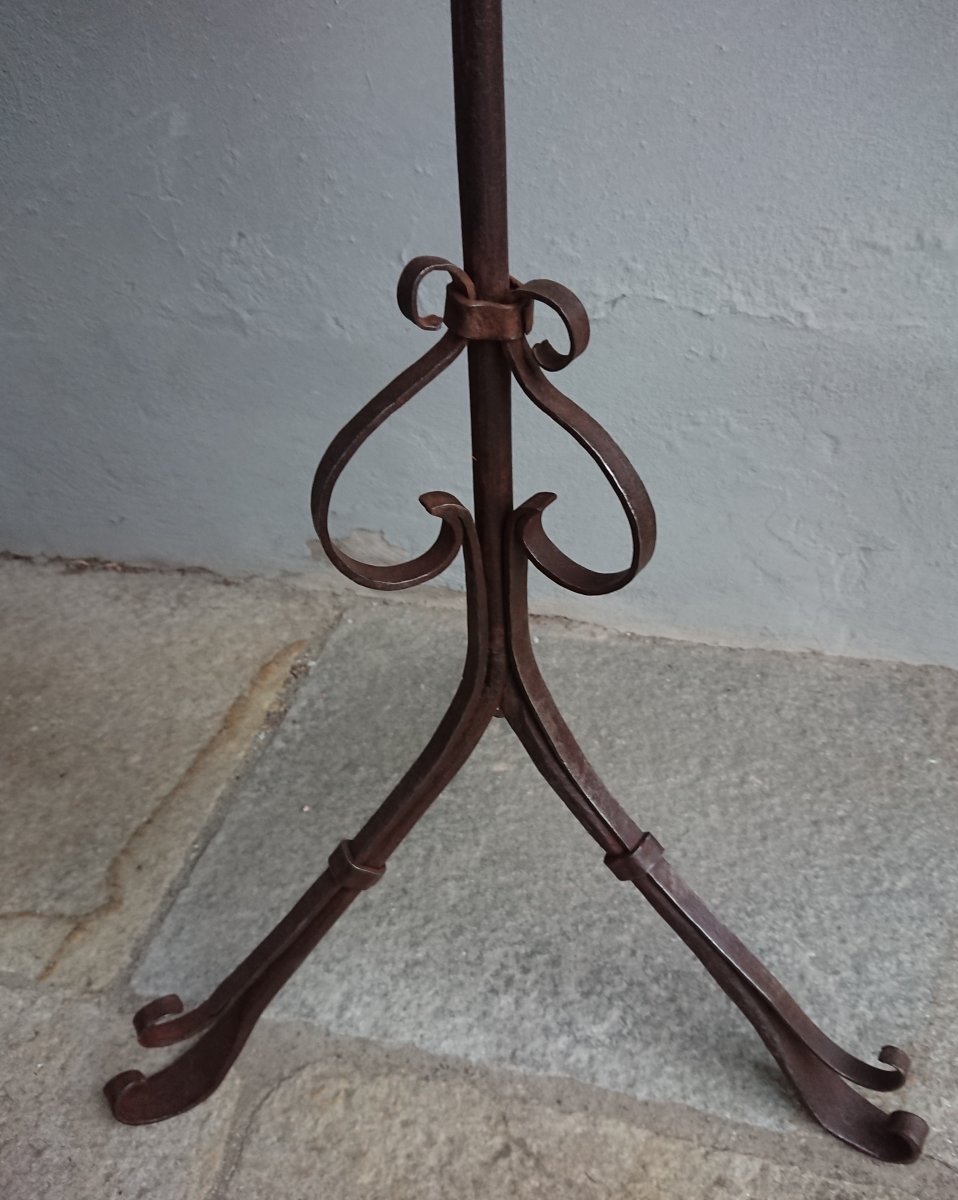 Seventeenth Century Wrought Iron Candle Pique Cm 97-photo-3