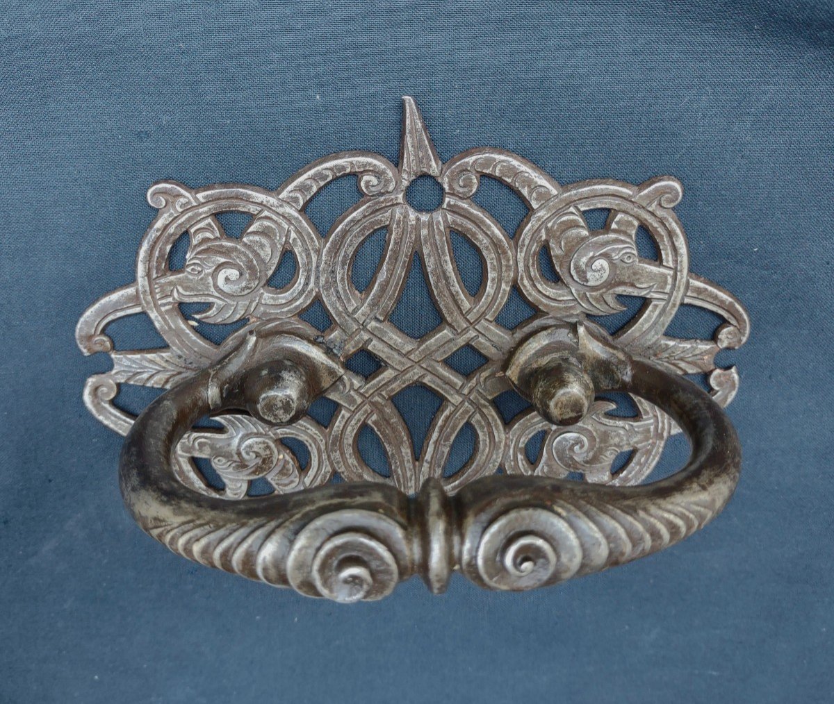 Large Handle In Wrought Iron And Openwork Seventeenth Century-photo-2