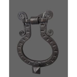 Wrought Iron Engraved Door Knocker XVII Century 