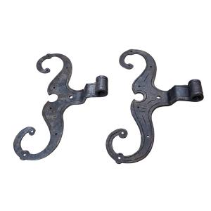 Large Wrought Iron Door Hinges Late XVII Century