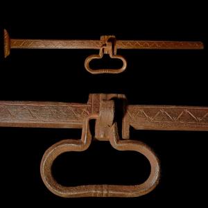 Imprtant Engraved Wrought Iron Latch