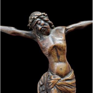 Christ In Bronze, Hollow Cast, With Remains Of Gilding Late XV Century Cm. 16,5