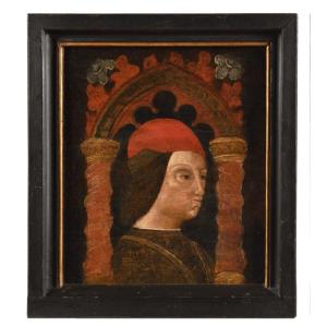 Bonifazio Bembo (suiveur De) Portrait d'Homme Sous Des Arcades Lombardie 1470-80