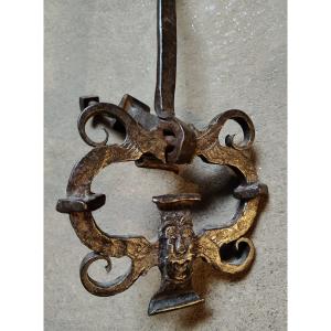 Large Wrought Iron Door Knocker Austria XVII Century