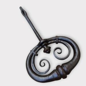 Large Wrought Iron Door Handle XVII Century