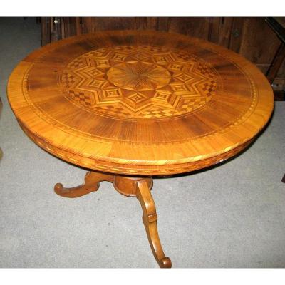 Italian Table In Marquetry Of Rolo 19th Century