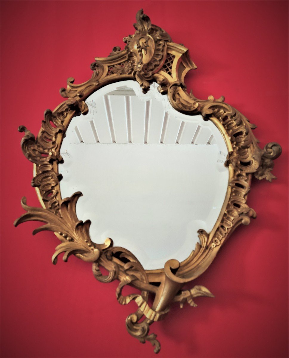 Petit Miroir En Bronze Doré-photo-6