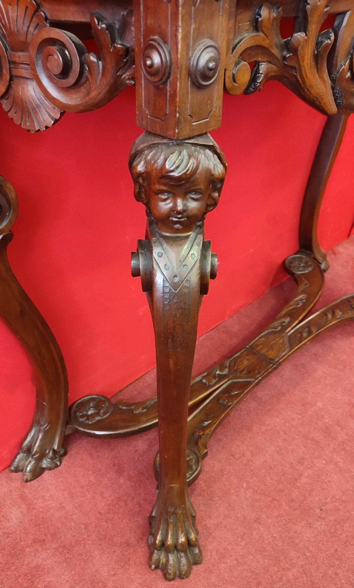 Italian Console Carved With Children's Faces-photo-4