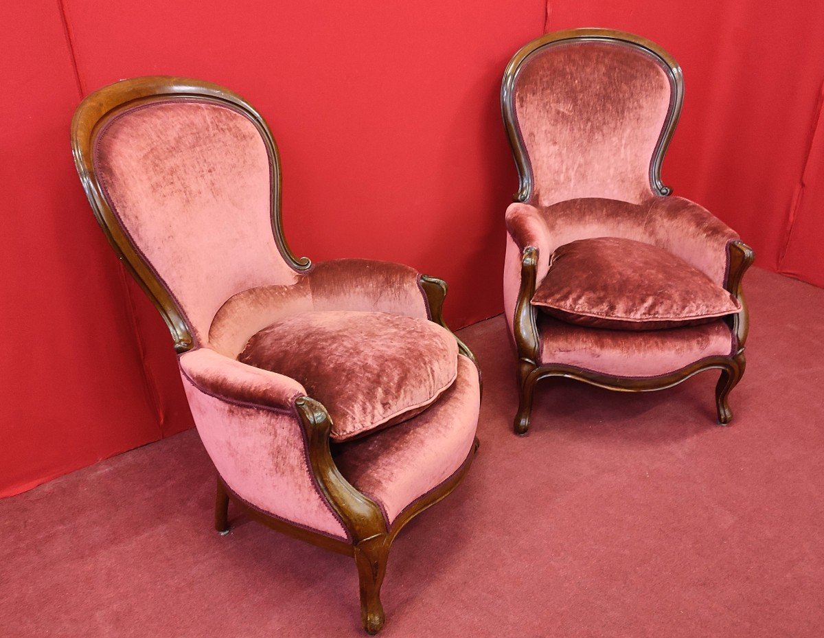 Pair Of Rosewood Armchairs