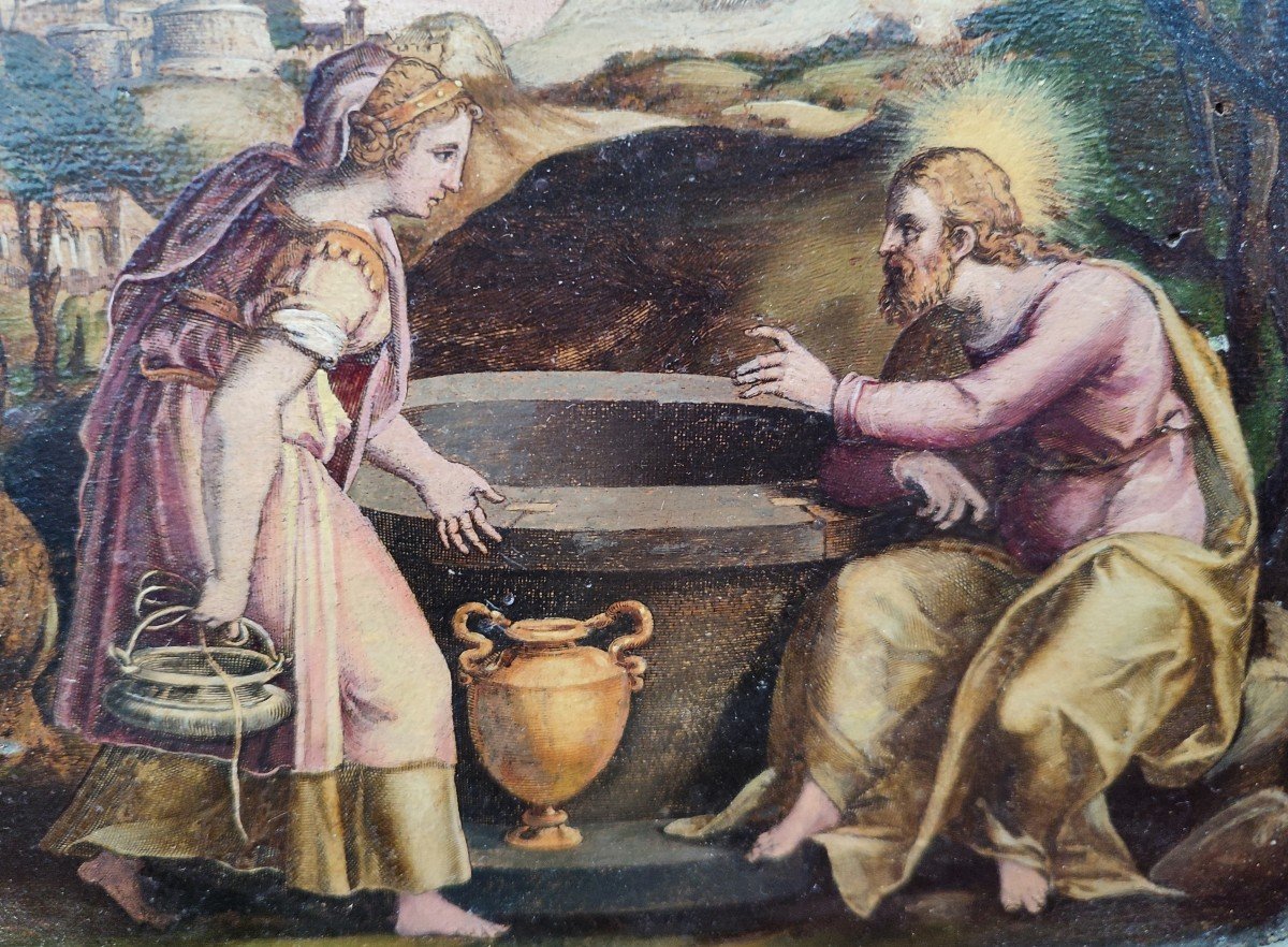 Painted Print Christ And The Samaritan Woman At The Well, Cornelis Cort-photo-3