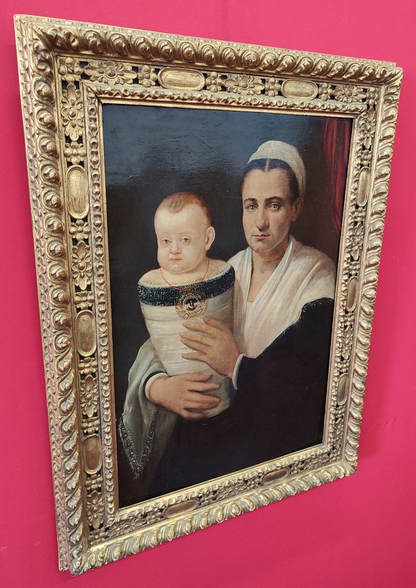 Portrait Of A Woman With Child Bolognese School 16th/17th Century