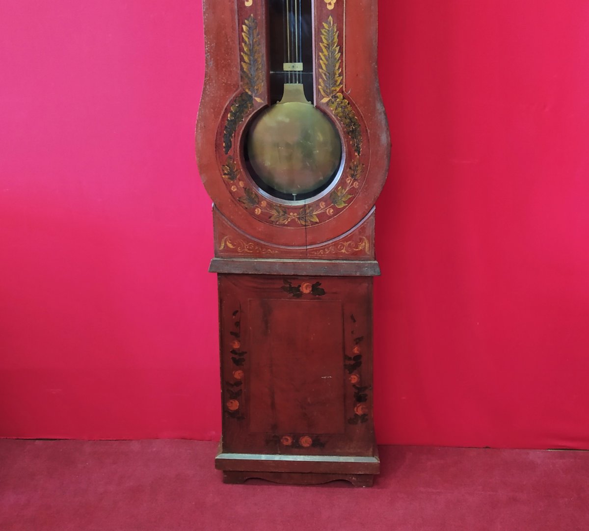 Red Lacquered Pendulum Clock-photo-4