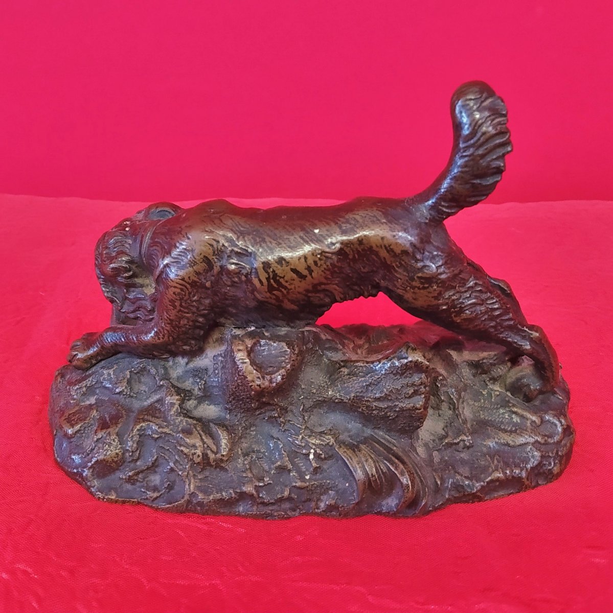 Statuette En Bronze Scène De Chasse-photo-2