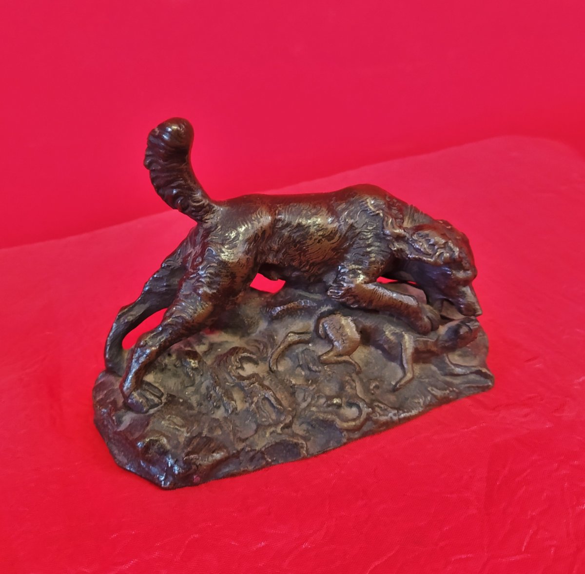 Statuette En Bronze Scène De Chasse