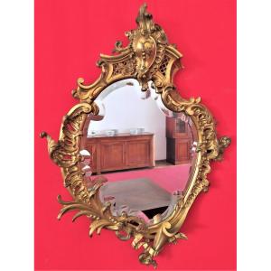Petit Miroir En Bronze Doré