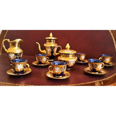 Coffee service, Murano Glass, Hand-decorated