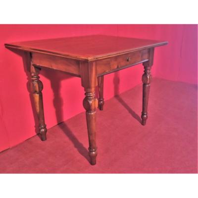 Coffee Table With Inlaid Top And Drawer