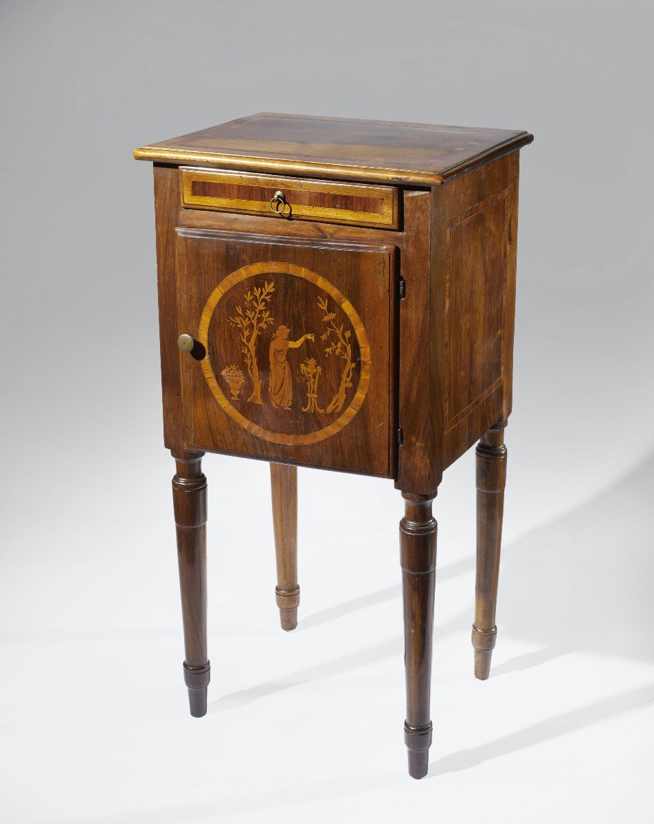 Italian Bedside Table Louis XVI-photo-2