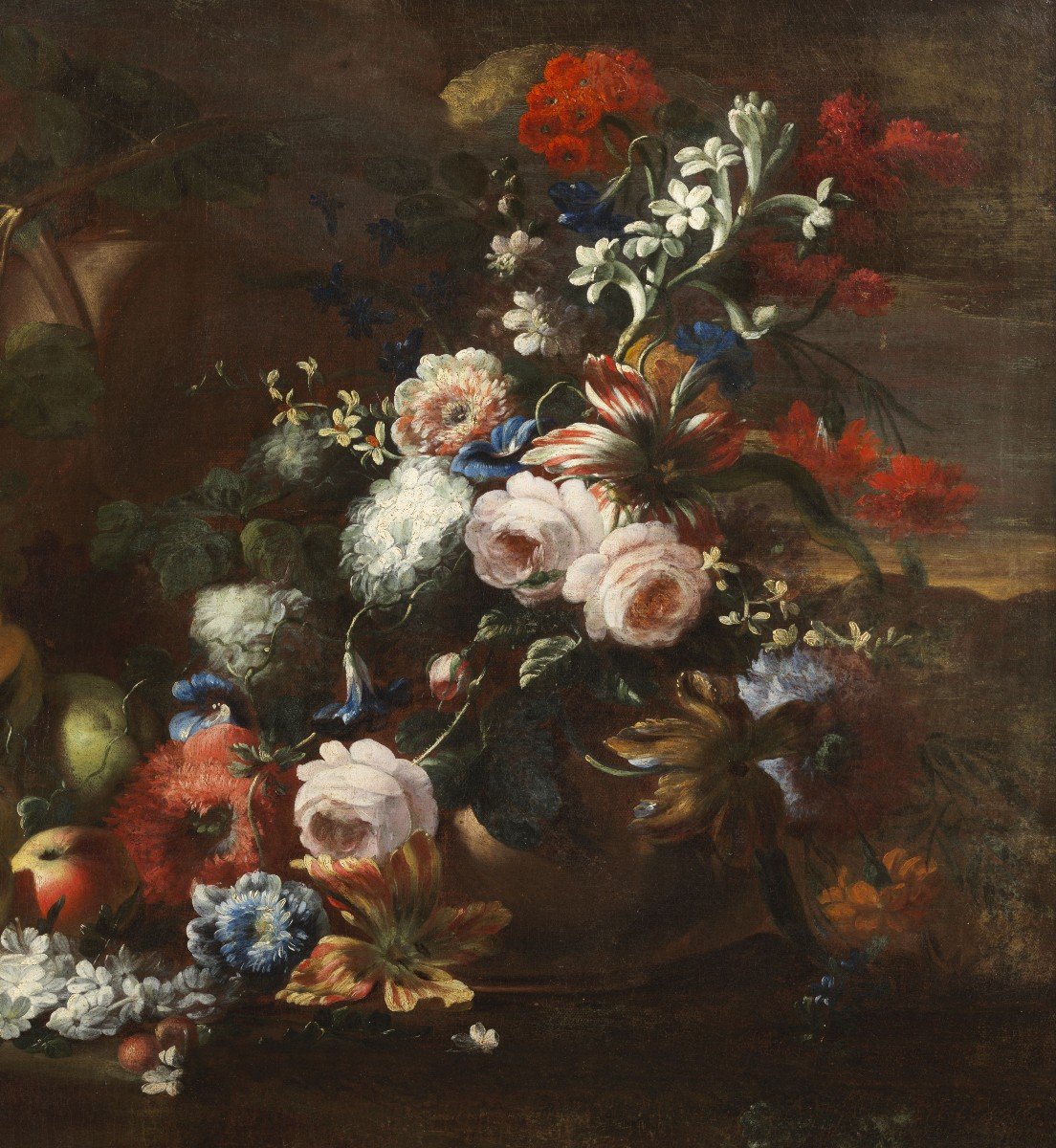 Still Life In Pose With Flowers, Fruit And Mushrooms  '700-photo-3