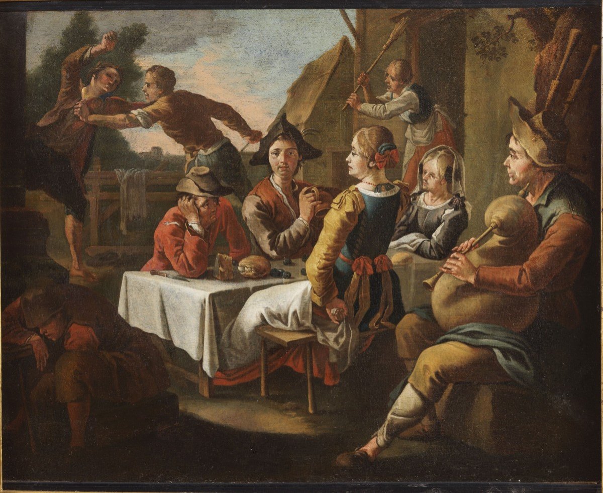 Scene From An Exterior Inn Of A 17th Century 