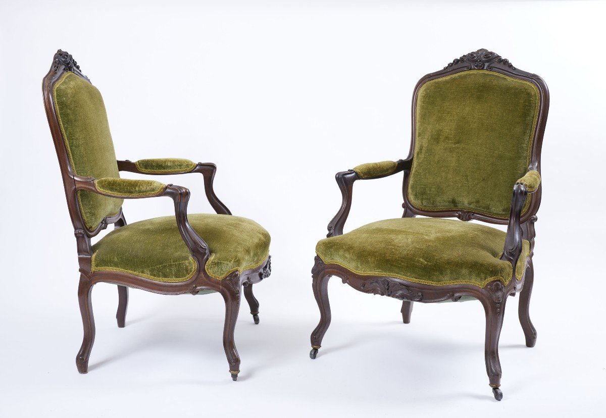 Six Lombard Armchairs Of The 18th Century -photo-4