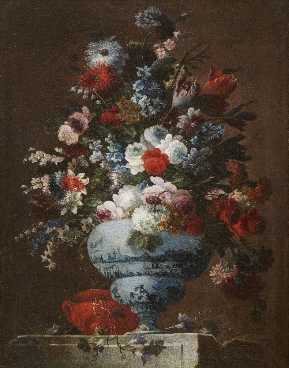 Still Life Depicting A Vase Of Flowers-photo-3