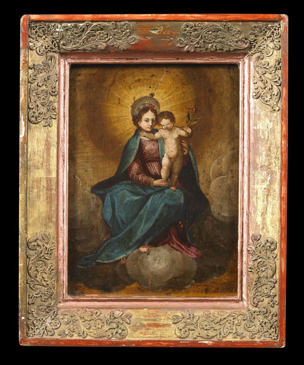 Virgin And Child Italian School 1700-photo-2