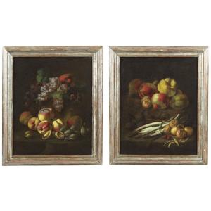 Pair Of Still Lifes Angelo Maria Rossi ‘600 