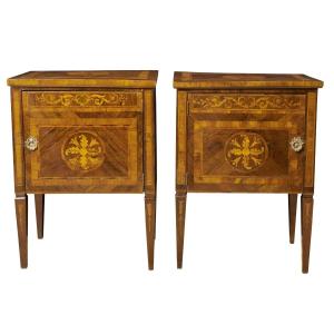 Pair Of Bedside Tables Louis XVI '700