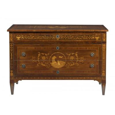 Chest Of Drawers With Marquetry 18th Century