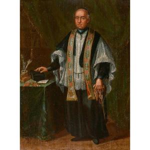 Portrait Of A Venetian School Bishop '700