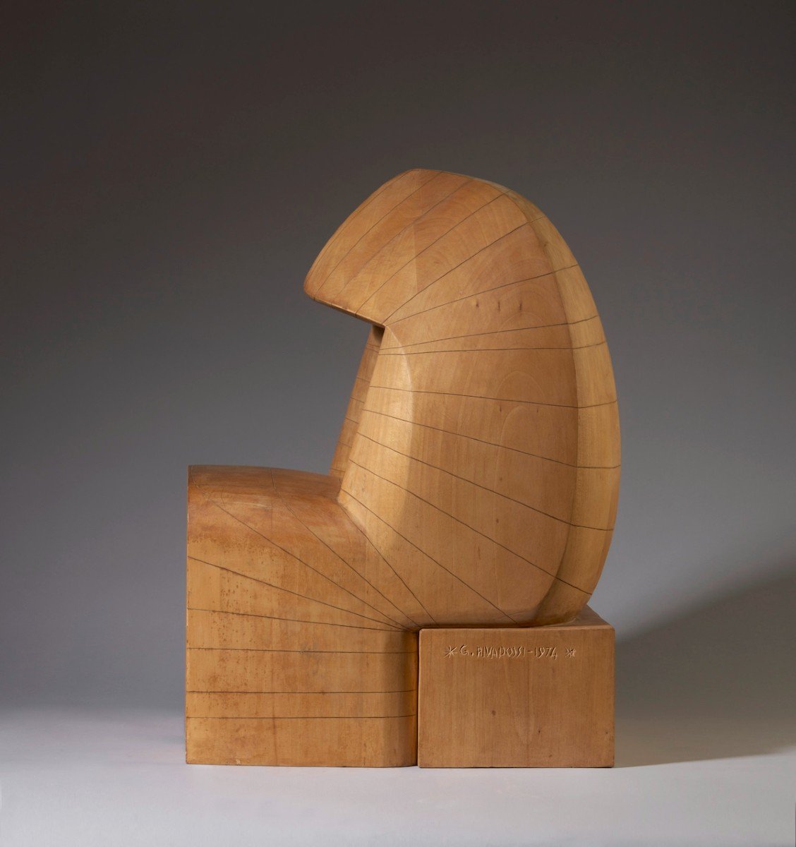 Giuseppe Rivadossi (nave, 8 July 1935)  Capanno (shed), 1974 Linden Wood Sculpture-photo-4