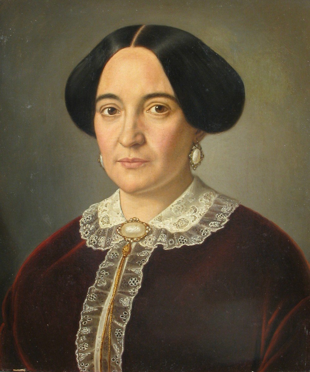 Portrait d'Une Dame  Giacomo Fiamminghi (luzzara, 1815 - Vérone, 1895)-photo-2