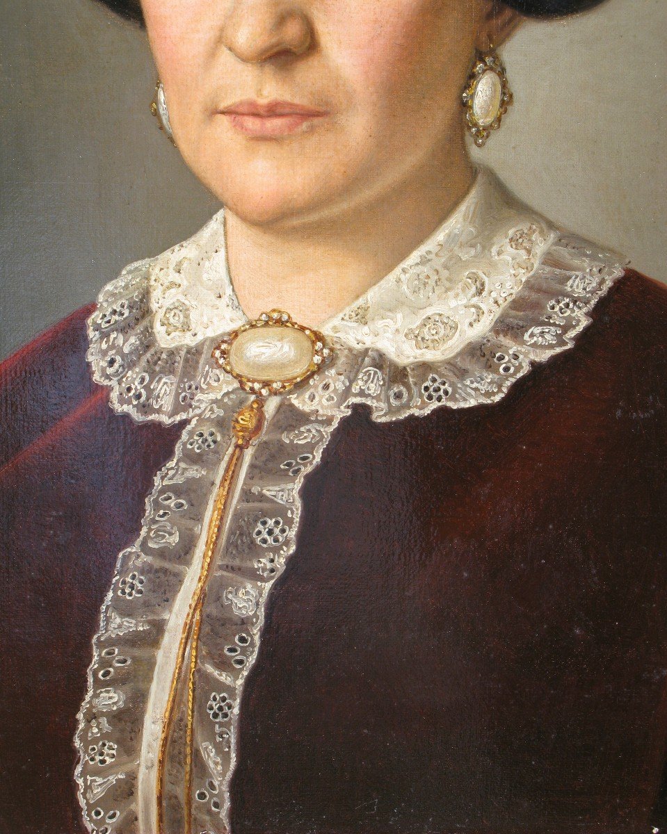 Portrait d'Une Dame  Giacomo Fiamminghi (luzzara, 1815 - Vérone, 1895)-photo-3