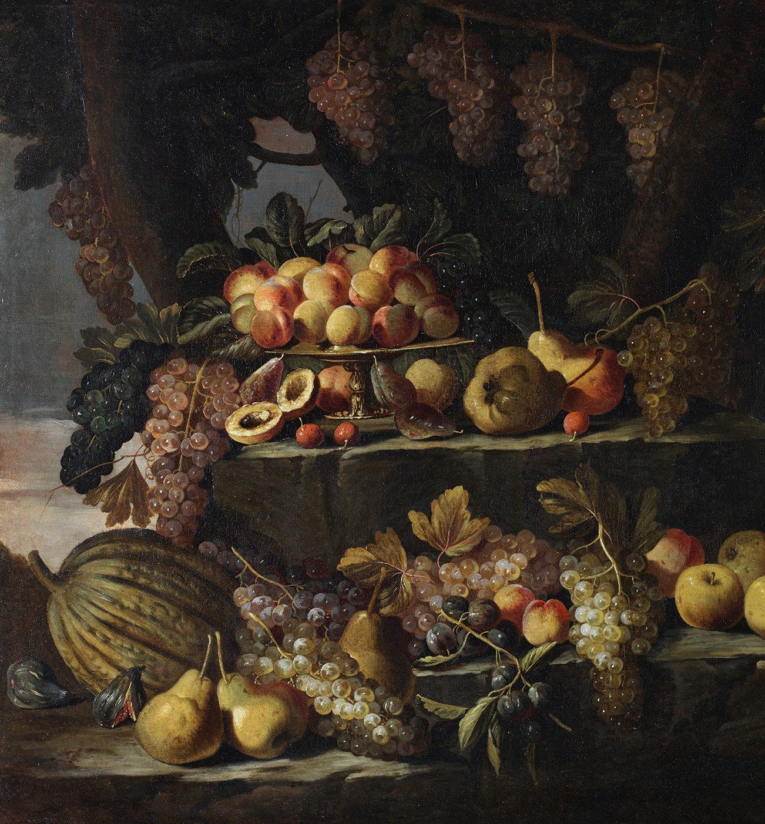 Still Life Of Fruit Outdoors Rome -  1660 – 1670-photo-4