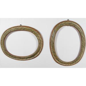 Pair Of Marbled Oval Frames, Veneto, Louis XIV