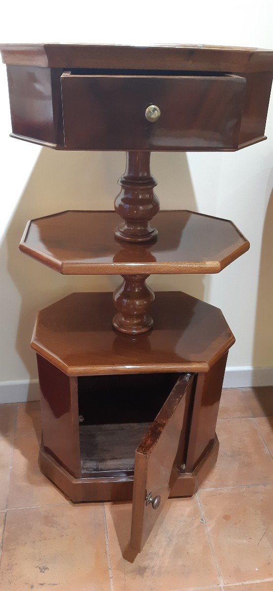 Pedestal Table With Several Shelves, 19th Century-photo-1