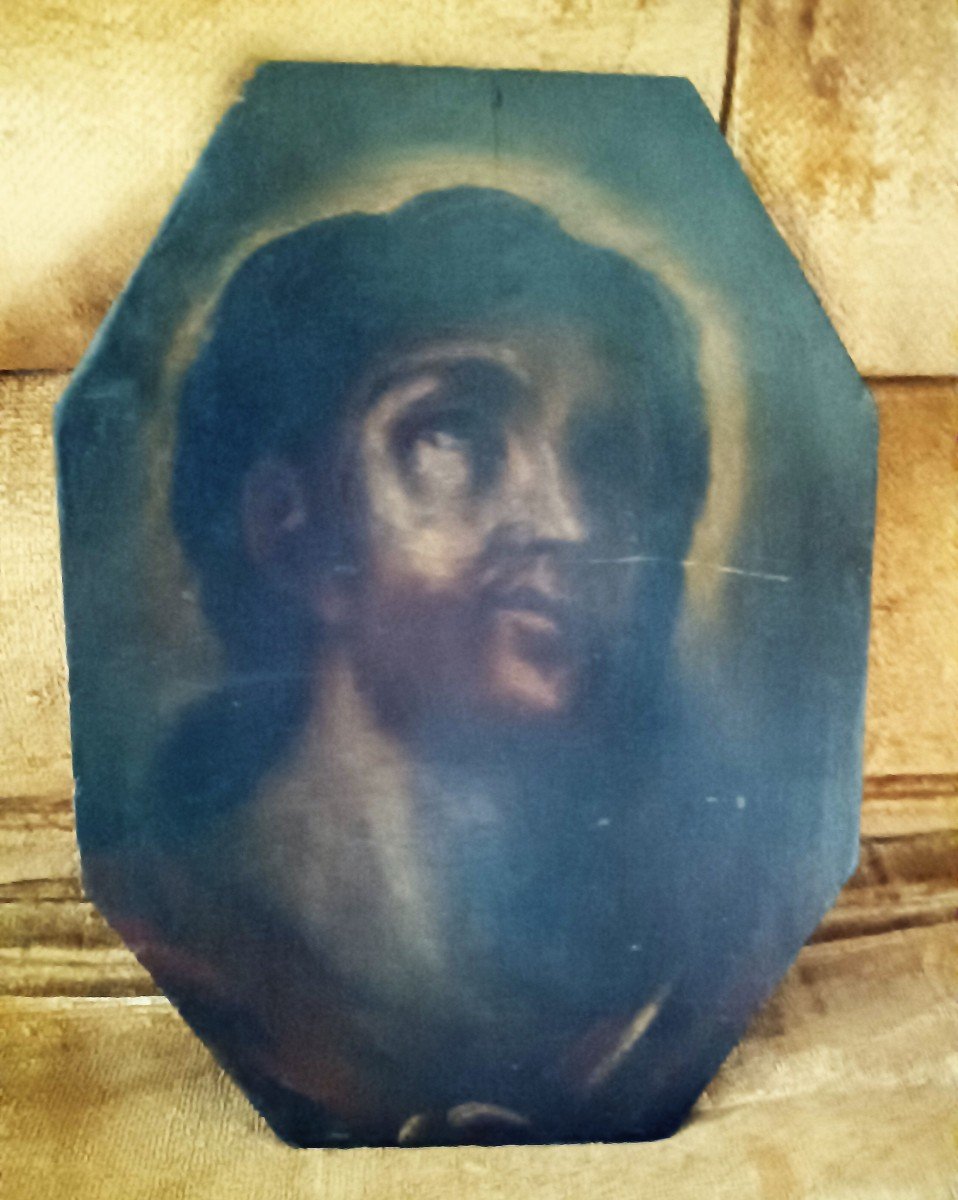 Peinture Sur Bois - Christ - Italie XVIIIe Siecle-photo-3