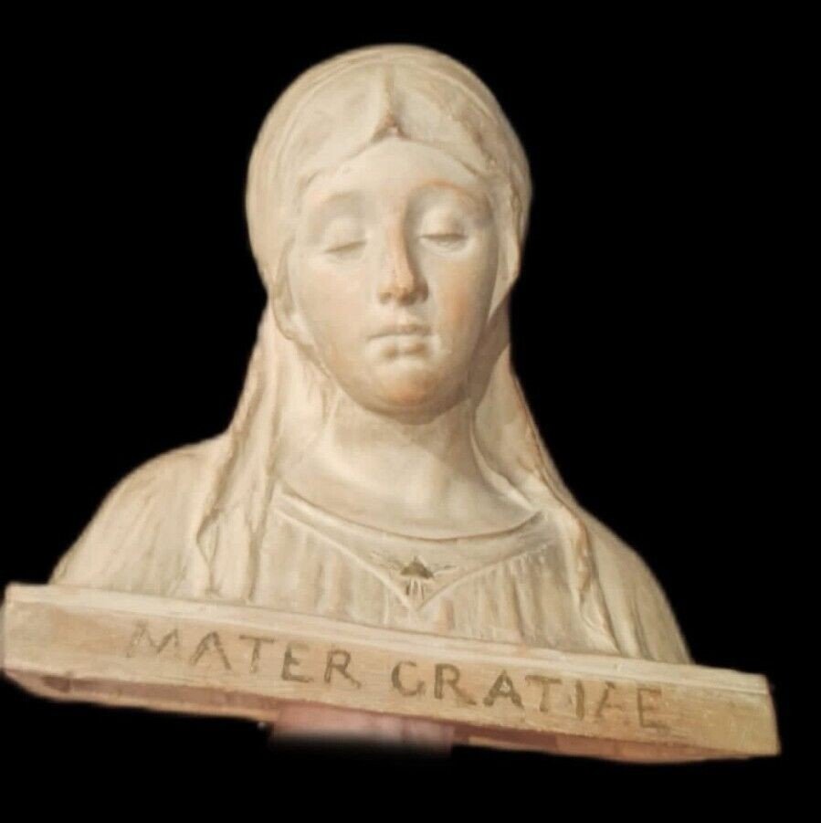 Terracotta Sculpture Bust Virgin Mary Signed A.neri Beginning Of 900-photo-3