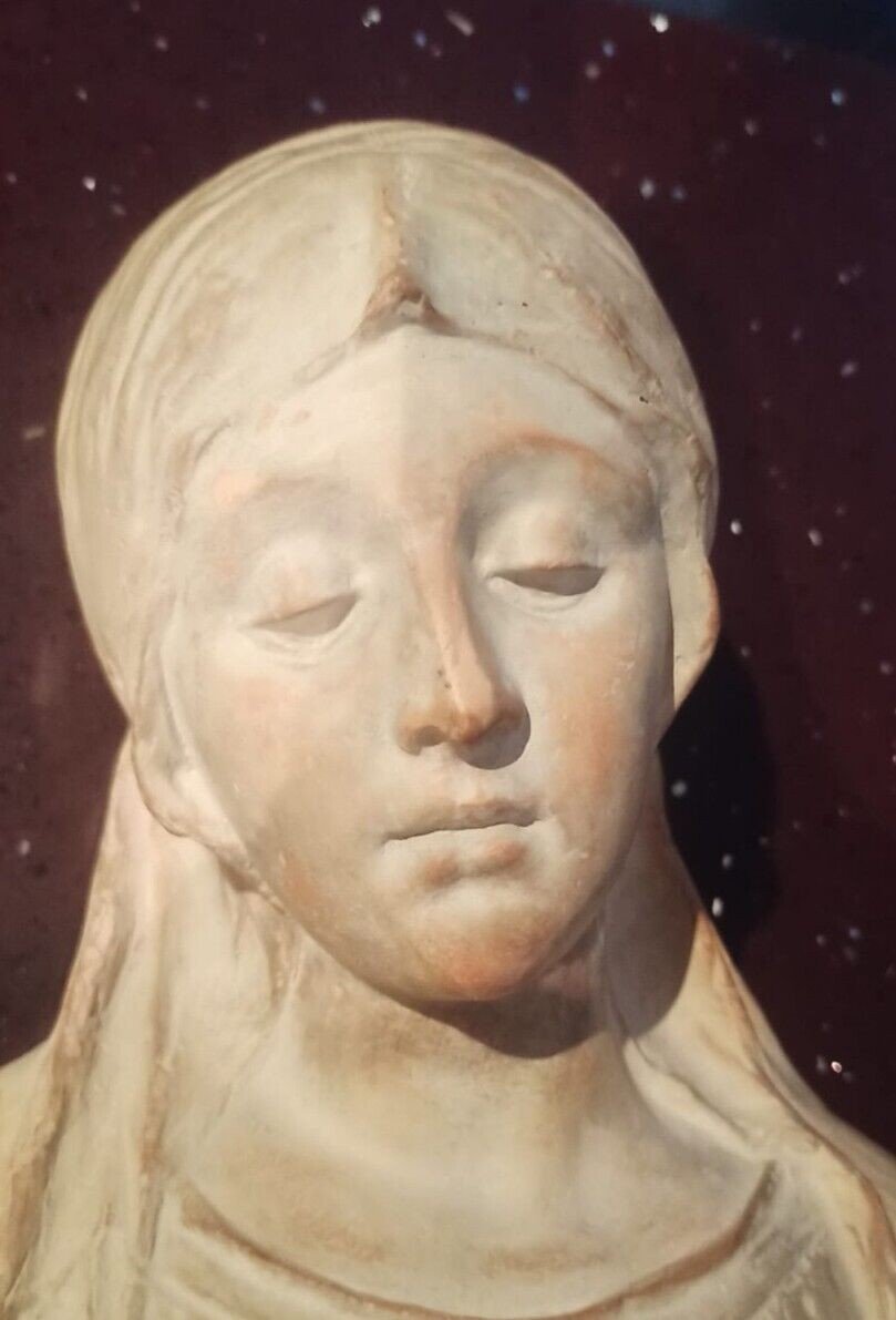 Terracotta Sculpture Bust Virgin Mary Signed A.neri Beginning Of 900-photo-4